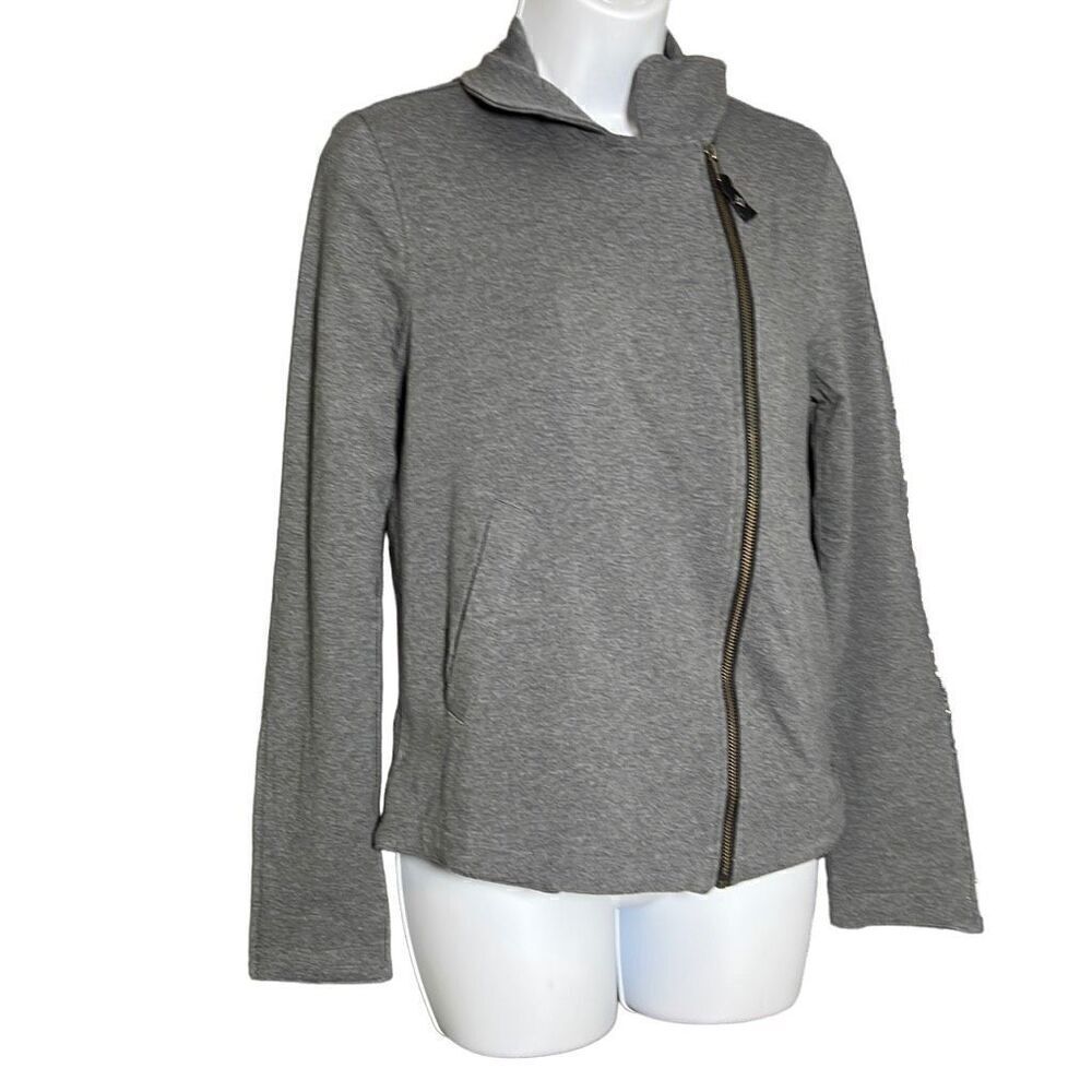 Satva Women's Full Zip Convertible Neckline Long Sleeve Gray Sweater Size S NWT